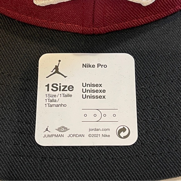 NWT Jordan Pro Jumpman Snapback Hat Mens Cherrywood Red Black - Picture 5 of 12